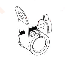 Aluminum Alloy UV Black Thermoplastic PTB Suspension Clamp For four cores ADSS Optical Fiber Cable