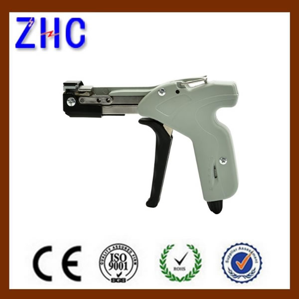 Handle Wrapped PVC Stainless Steel Cable Tie Gun For Cable Tie Size 4.8-8mm Width