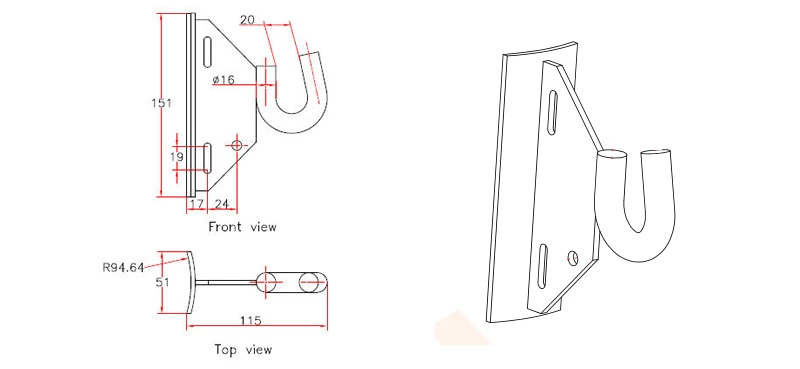 Hot-Dip Galvanized Steel Anchor Clamp Hook Used for Tension Clamp Anchoring Clamp Dimensions