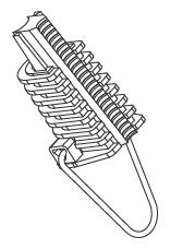 LV overhead line self-supporting thermoplastic UV black 25MM2 anchored tension clip PAR21 details picture