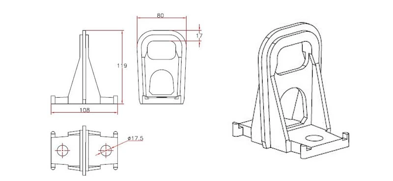 LV Voltage Overhead Line Powerfitting Strain Tension Cable Clamp Aluminum Alloy Hook For Pole Wall Fixture Hardware Dimensions