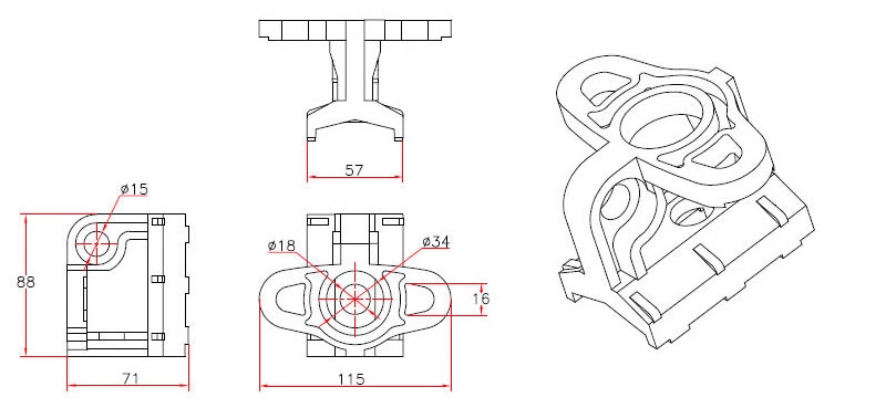 Pole Line PowerFitting Hardware Aluminium Alloy Tension Clamp Self Support Assembly Hook Dimensions