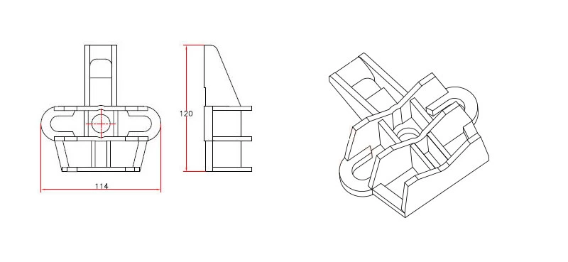 Pole Mounting Aluminum Alloy Suspension Anchor Hook For ADSS Fiber Optical Cable dimensions