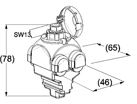 SLIP22.1 Al 10-95mm² or Cu 1.5-70mm² highly corrosion-resistant aluminum alloy insulation piercing connector Detail picture