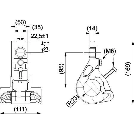 The popular 120 square meter 4-core high-strength aluminum alloy hanging pliers for LV ABC cables in the Russian market Details Pictures2