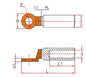 DTL-5 Cable Bimetallic Lug