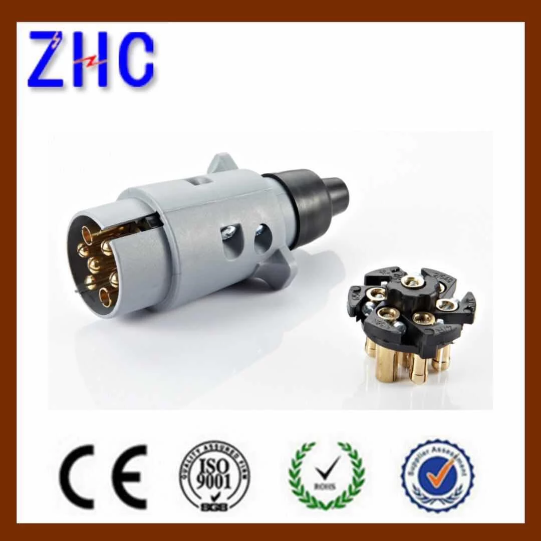 Grey UK trailer plug 7P