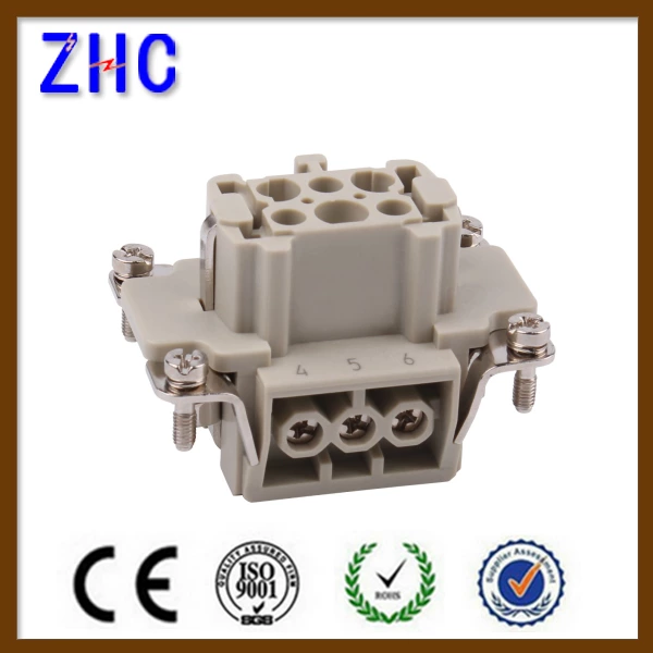 6p female insert heavy duty connector